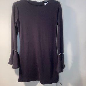 Grey Leo Viola Women's dress pearl beaded flare sleeve size S